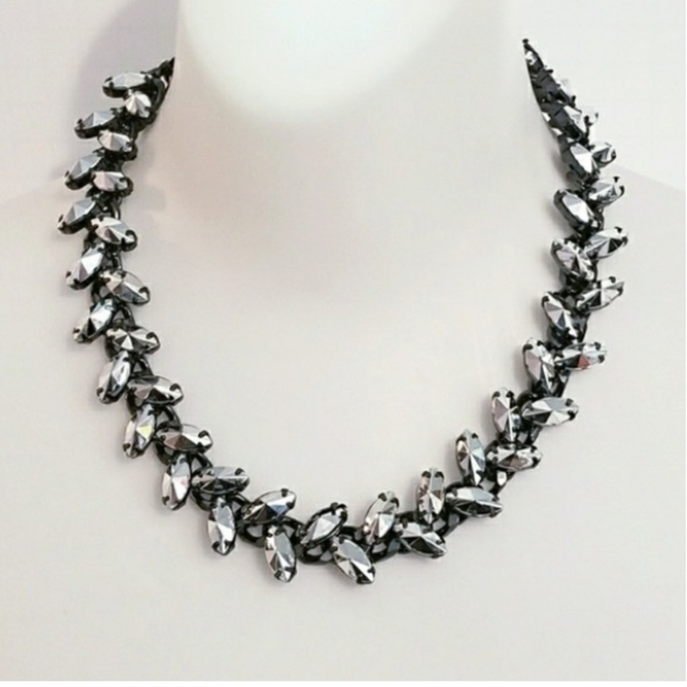 Zara Silver Rhinestone Strand Necklace